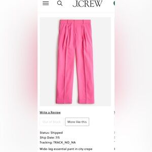 J. Crew Wide Leg Essential Pant in City Crepe. Excellent condition.
